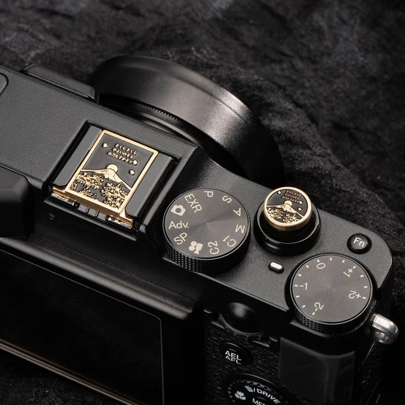 DBZZ Falling Cherry Blossoms Camera Metal Hot Shoe Cover Shutter Button Set for Fujifilm xpro2 x100vi xt50 xt30 for Nikon df zfc (Copper Alloy-Set) - Image 5